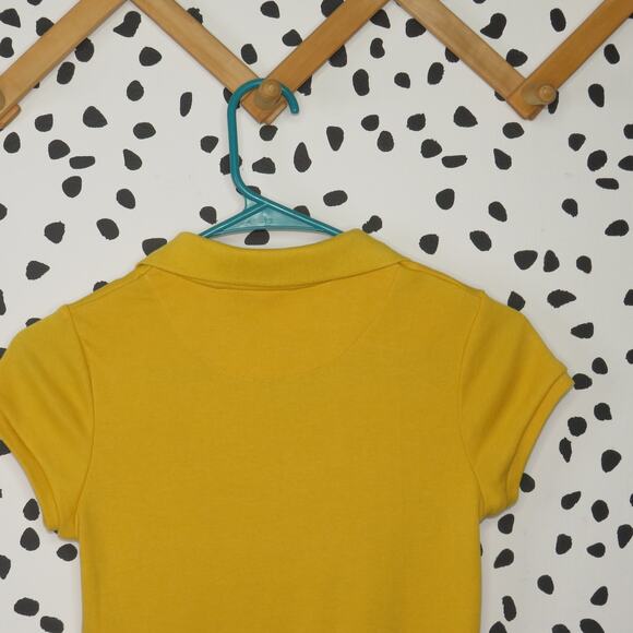 Izod Yellow Classic Short Sleeve Girls Uniform Polo Shirt - Picture 4 of 6